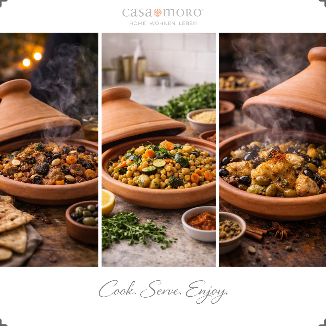 Tagine als marokkanisch Schmortopf aus Ton, ideal für lamm, Fisch oder vegetarisch Rezepte