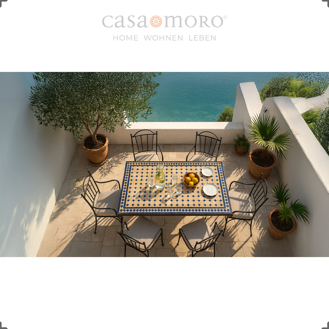 Tisch 120x80 cm Mosaiktisch – ideal als Gartentisch, Esstisch oder Fliesentisch im Außenbereich