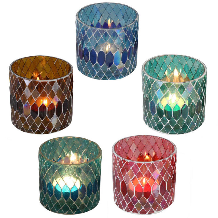 Marokkanisches Mosaik Windlicht Rayan S 5er Set