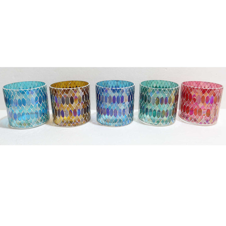 Marokkanisches Mosaik Windlicht Rayan M 5er Set