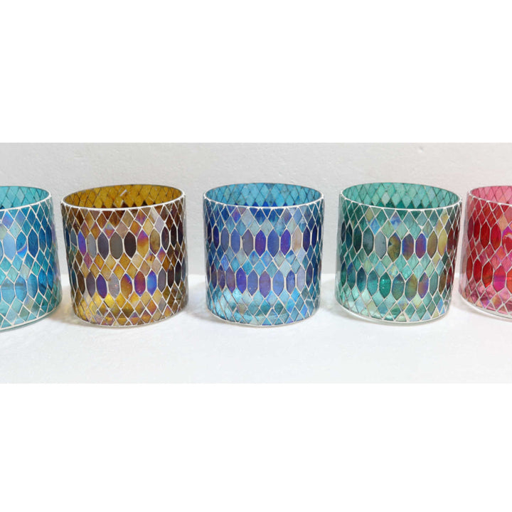 Marokkanisches Mosaik Windlicht Rayan M 5er Set