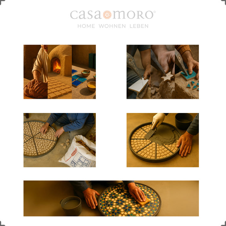 Marokkanischer Tisch aus ZELLIGE-Fliesen
