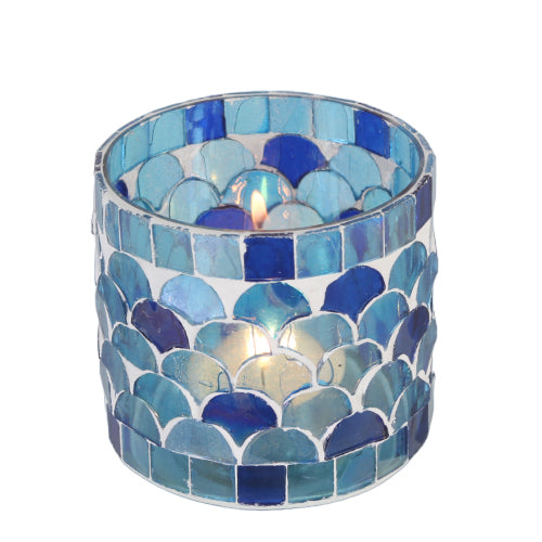 Orientalisches Mosaik Windlicht Athen Dunkelblau