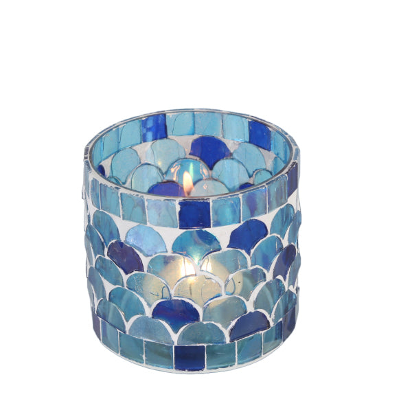 Orientalisches Mosaik Windlicht Athen Dunkelblau