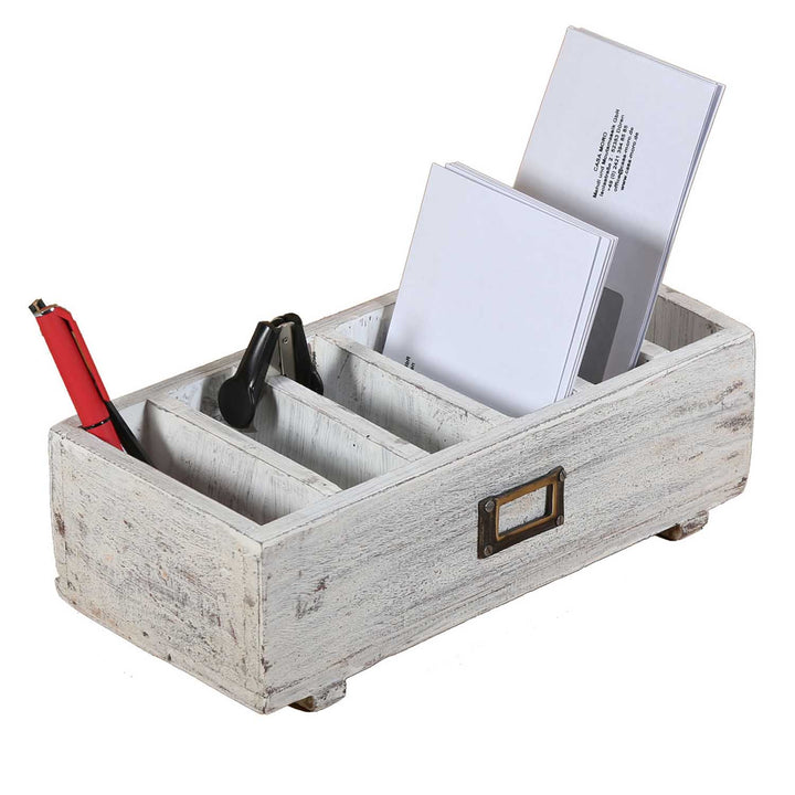 Schreibtisch Organizer mit 6 Fächern – Weiß