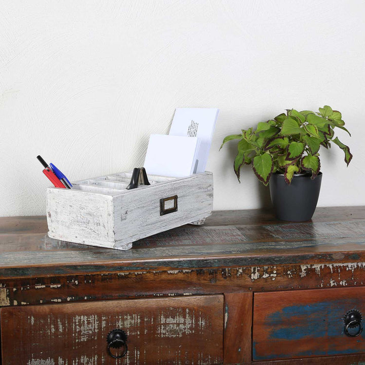 Schreibtisch Organizer mit 6 Fächern – Weiß