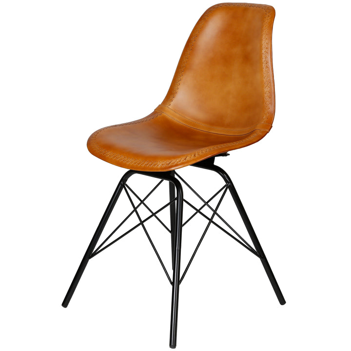 Esszimmer Stuhl Leder Cognac
