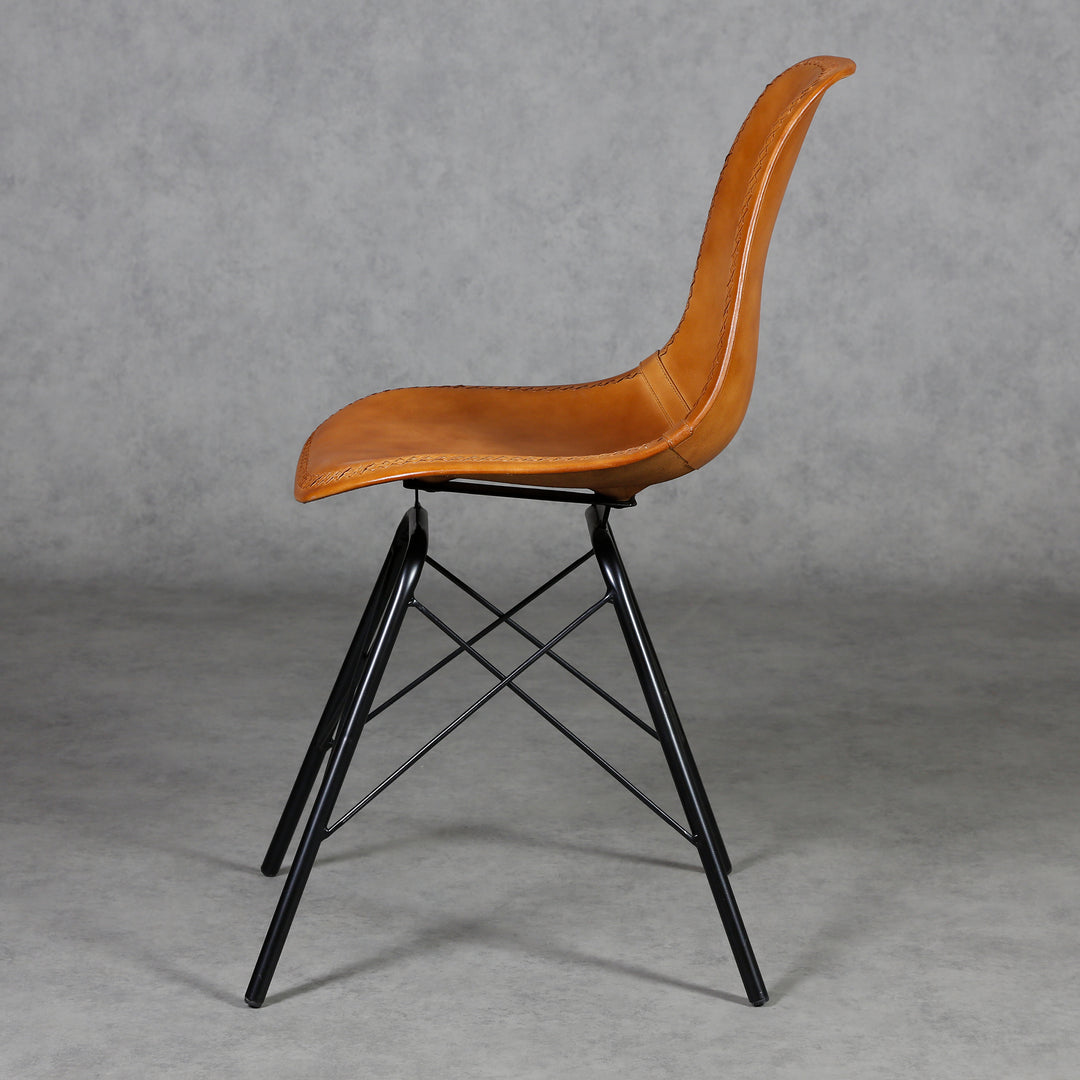 Esszimmer Stuhl Leder Cognac