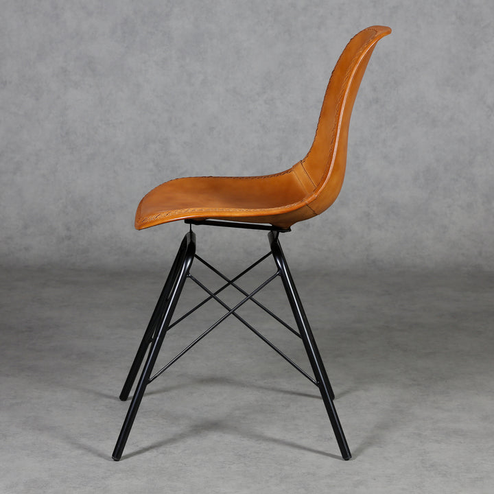 Esszimmer Stuhl Leder Cognac