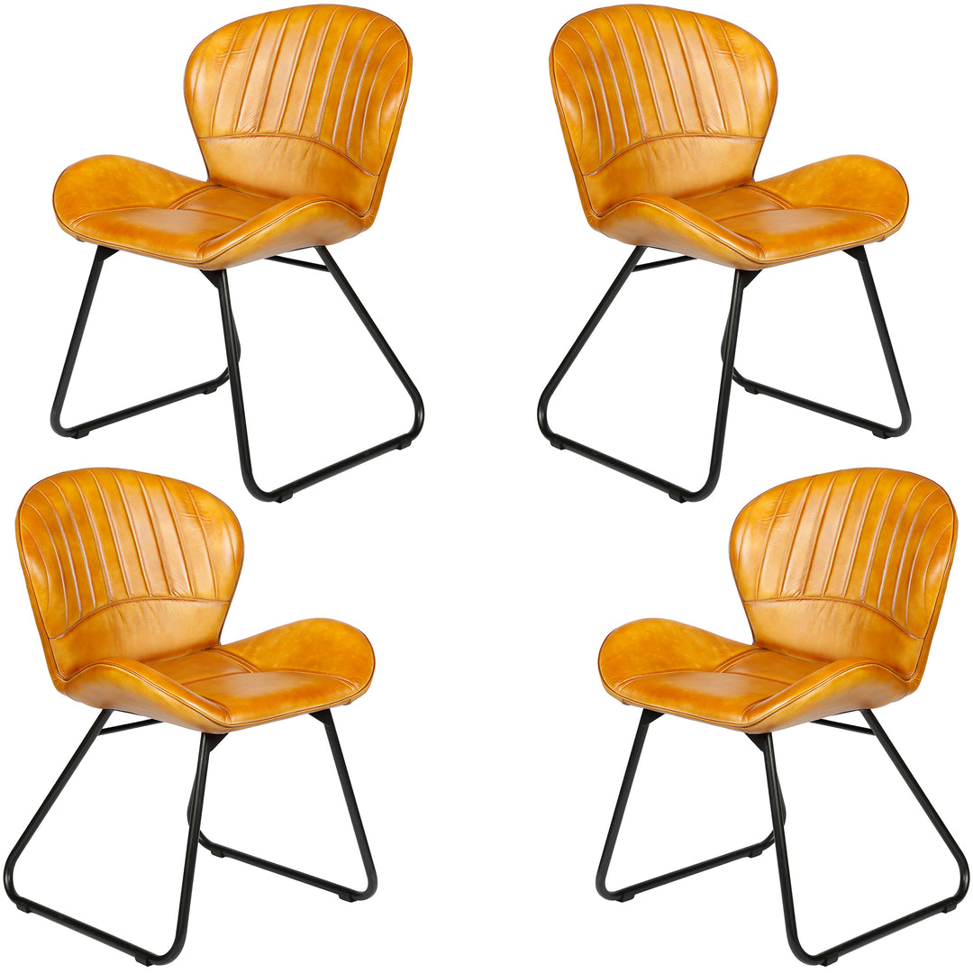 Esszimmerstuhl Leder Cognac Braun