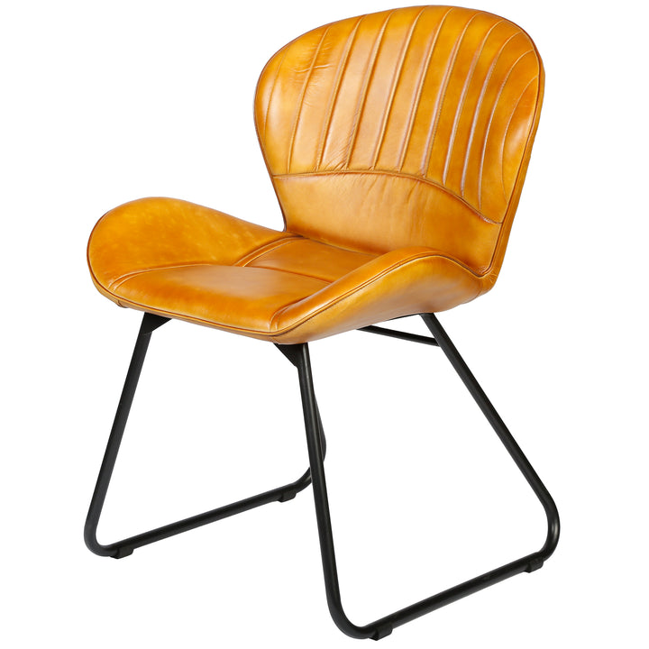 Esszimmerstuhl Leder Cognac Braun