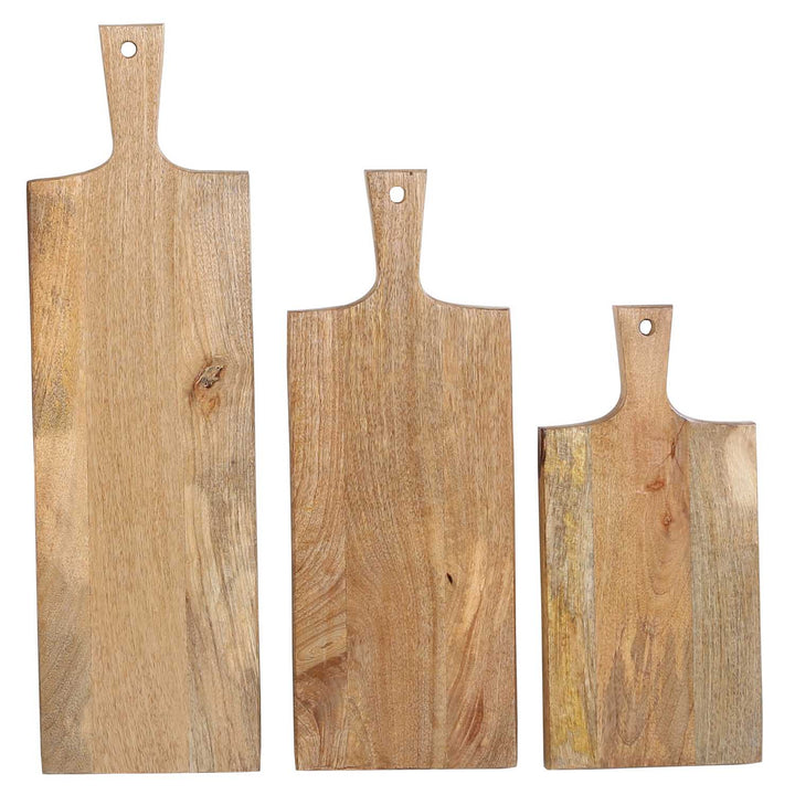 Servierbrett Holz mit Griff 3er Set