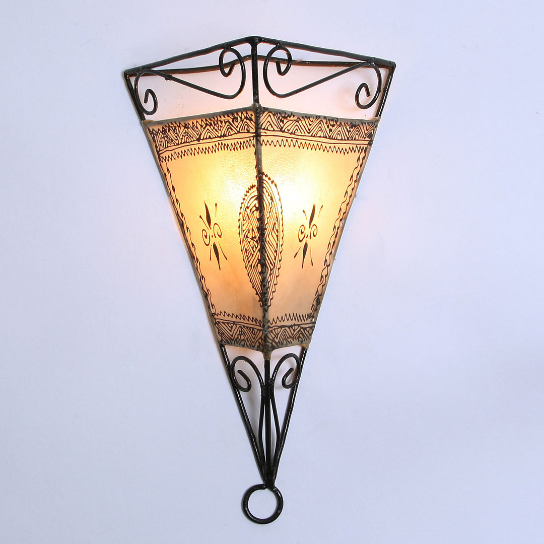 Leder-Wandlampe Emrah Natur