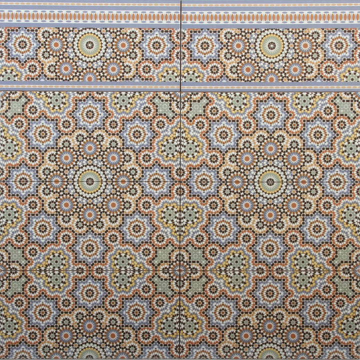 Marokkanische Wandfliesen 50x25 – Rosetten-Mosaik
