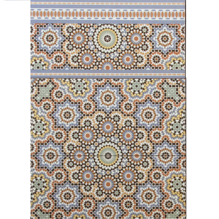 Marokkanische Wandfliesen 50x25 – Rosetten-Mosaik
