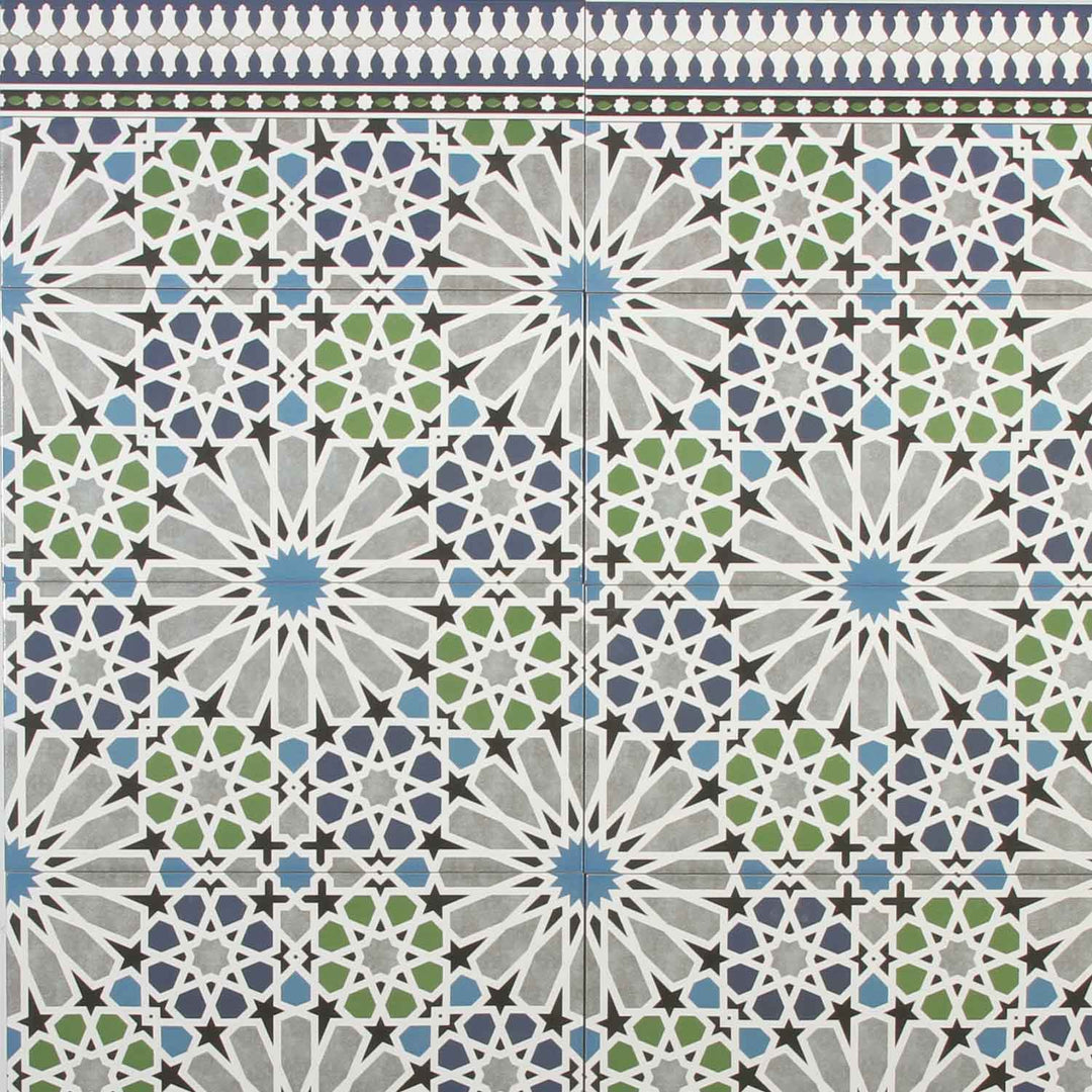 Marokkanische Wandfliesen 50x25 cm – Sternmosaik