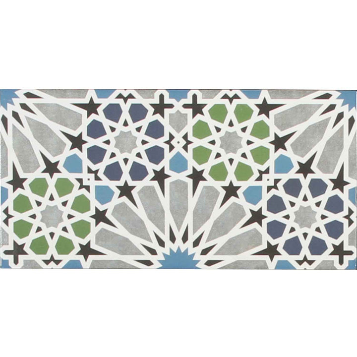 Marokkanische Wandfliesen 50x25 cm – Sternmosaik