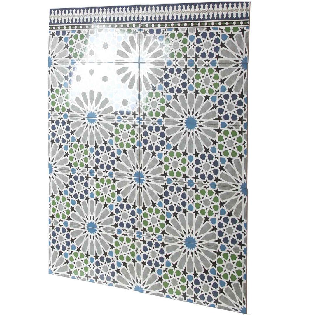 Marokkanische Wandfliesen 50x25 cm – Sternmosaik