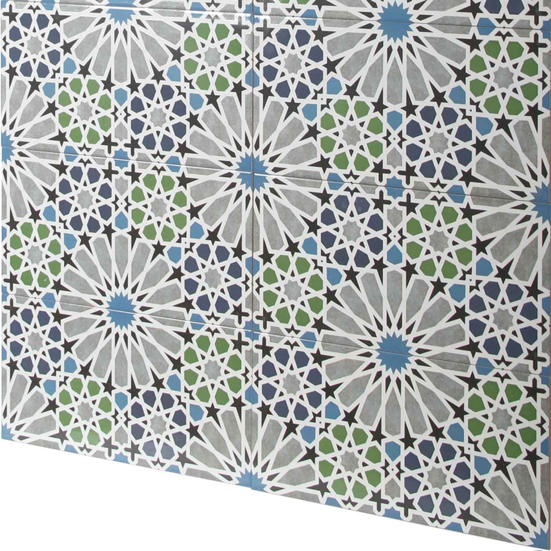 Marokkanische Wandfliesen 50x25 cm – Sternmosaik