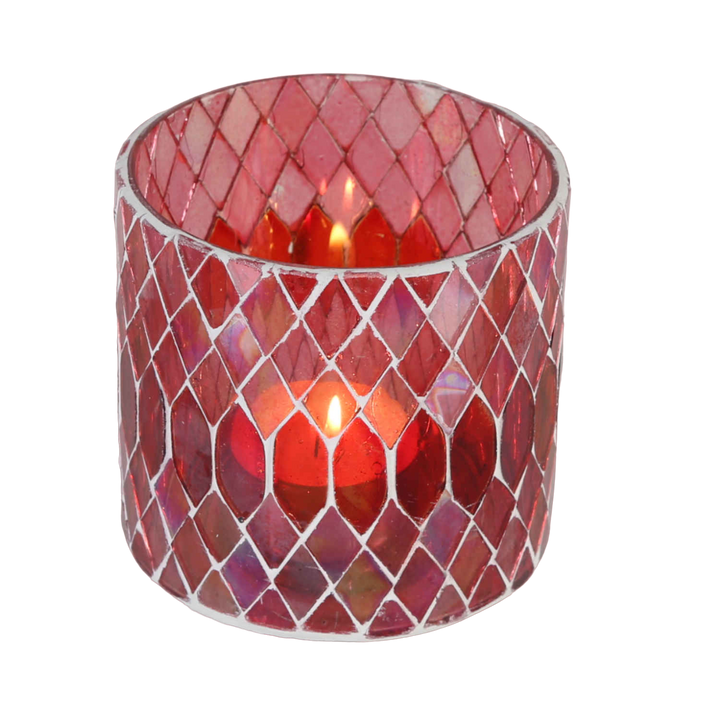 Marokkanisches Mosaik Windlicht Rayan Rot