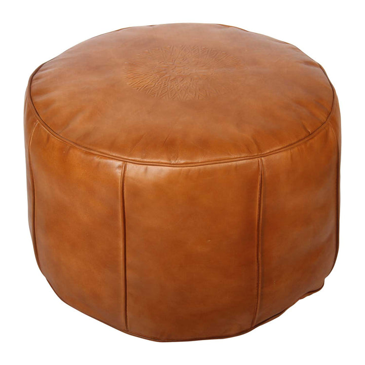 Marokkanisches Leder Sitzkissen Asli Orange