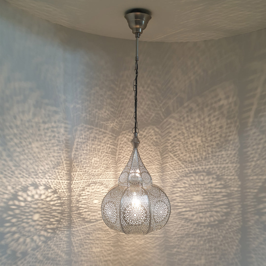 Orientalische Lampe Layoune Silber
