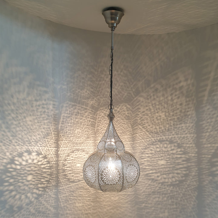 Orientalische Lampe Layoune Silber