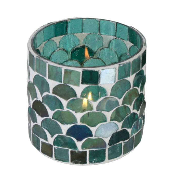 Orientalisches Mosaik Windlicht Athen Grün