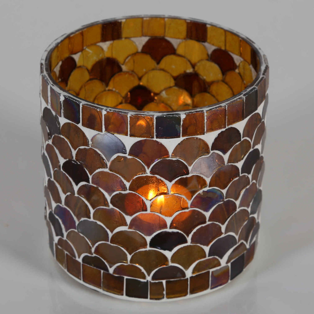 Orientalisches Mosaik Windlicht Athen Gelb
