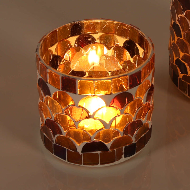Orientalisches Mosaik Windlicht Athen Gelb