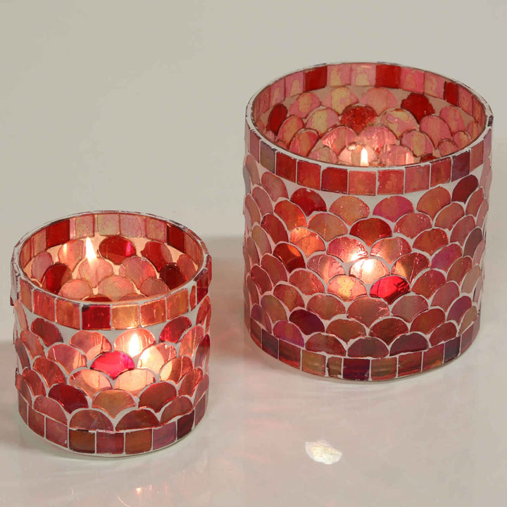 Orientalisches Mosaik Windlicht Athen Rot