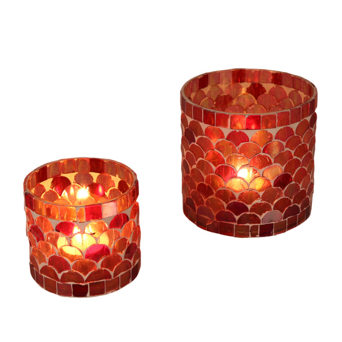 Orientalisches Mosaik Windlicht Athen Rot