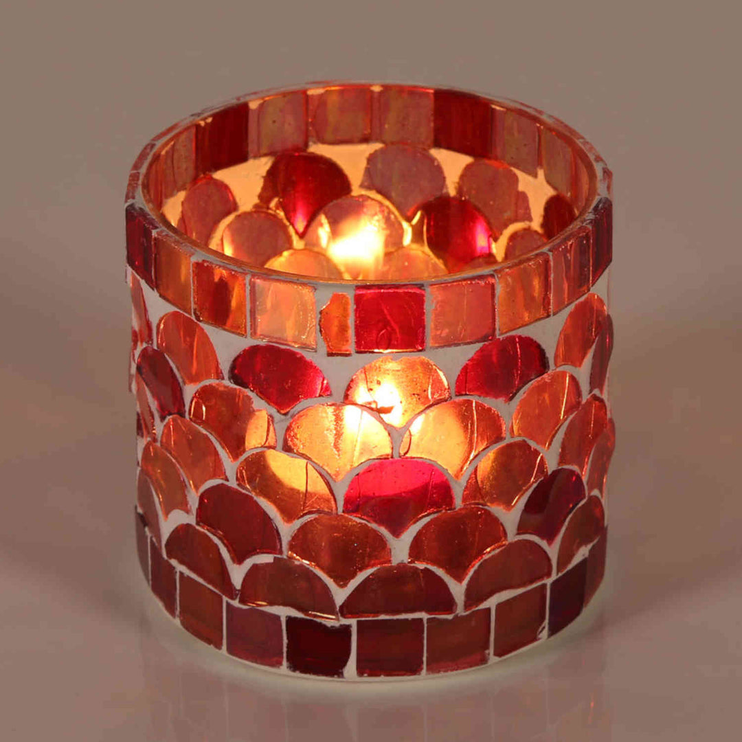 Orientalisches Mosaik Windlicht Athen Rot